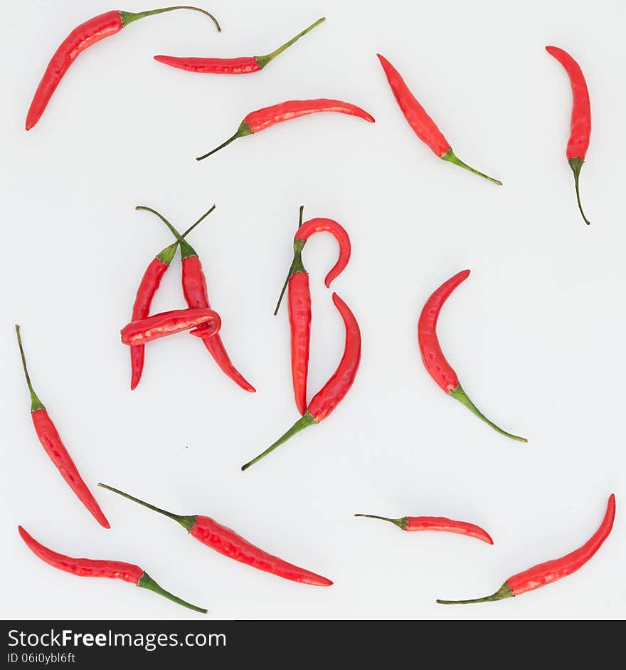 Red hot chilli spelling word ABC