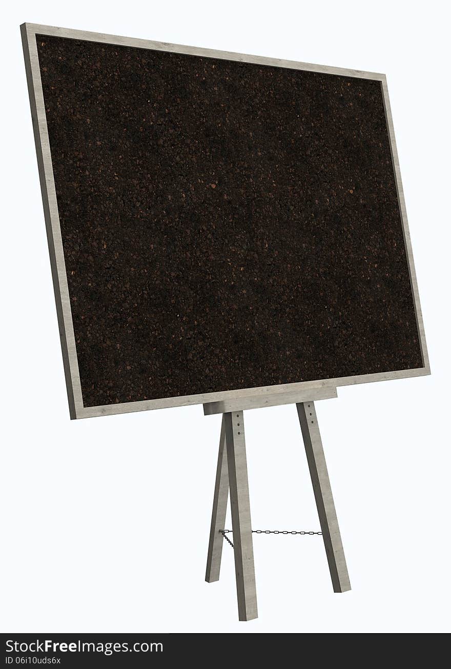 Empty blank cork board with wooden frame on white