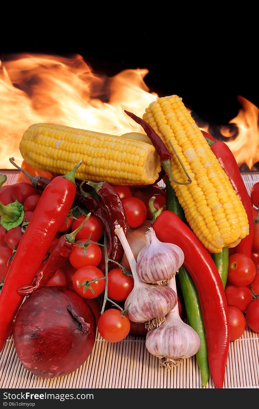 Vegetables in Front of the Open Fireplace XXXL