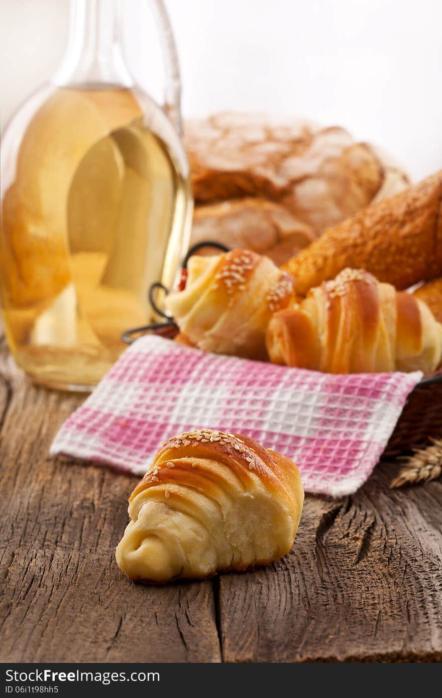 fresh croissants and breakfast-domestic food