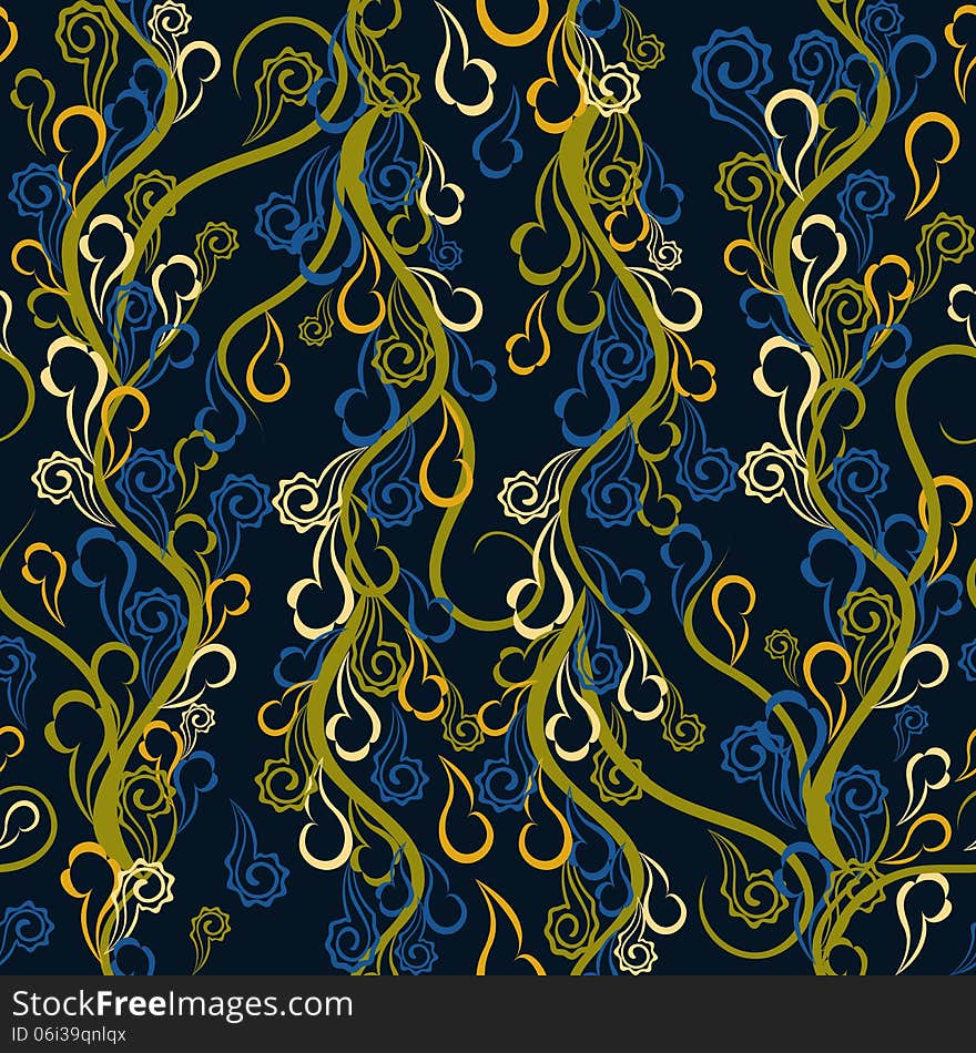 Seamless Pattern With Abstract Branches