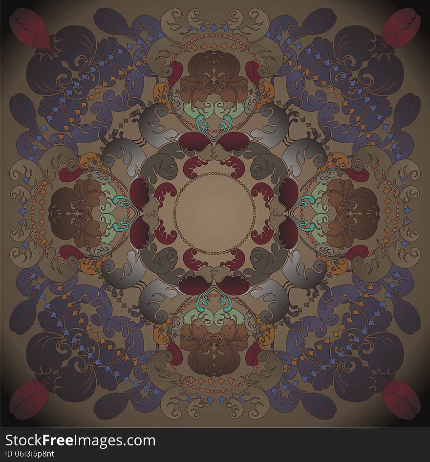 Dark brown floral design background. Dark brown floral design background