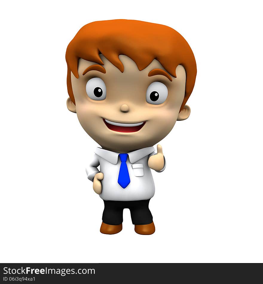 3d render of businessman character giving thumb up. 3d render of businessman character giving thumb up