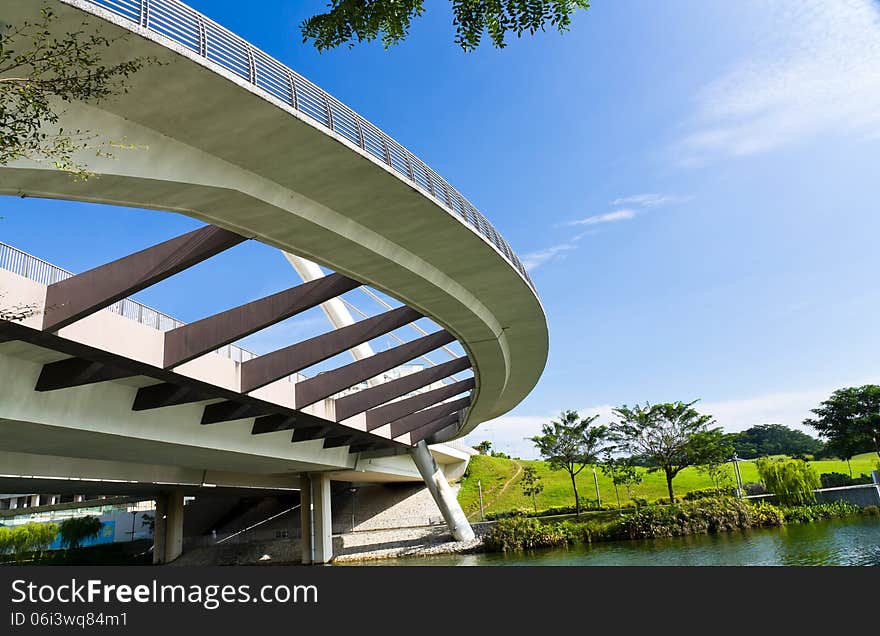 Cyclist and pedestrian bridge Singapore