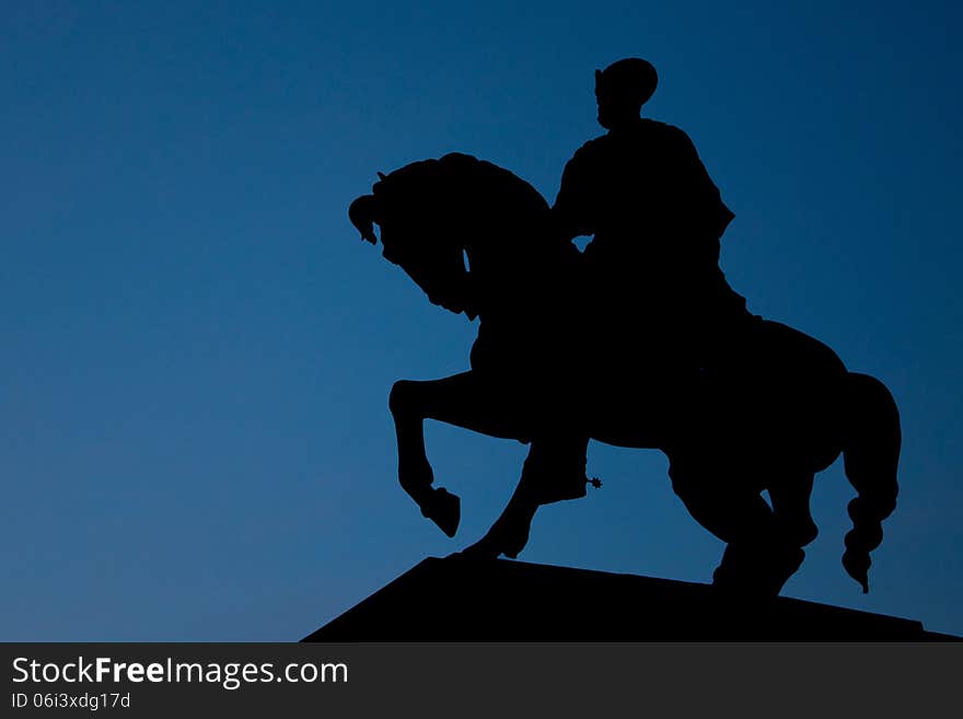 Silhouette of the monument dedicated to medieval prince Mihai Viteazu (Michael the Brave) in Cluj-Napoca, Romania. Silhouette of the monument dedicated to medieval prince Mihai Viteazu (Michael the Brave) in Cluj-Napoca, Romania.