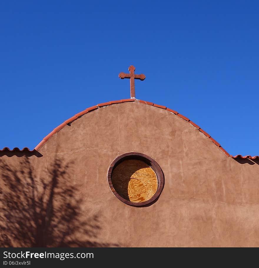 A picture of an old church in New Mexico.