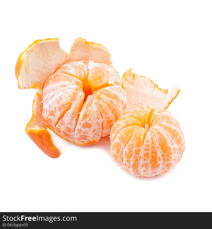 Tangerines isolated on white