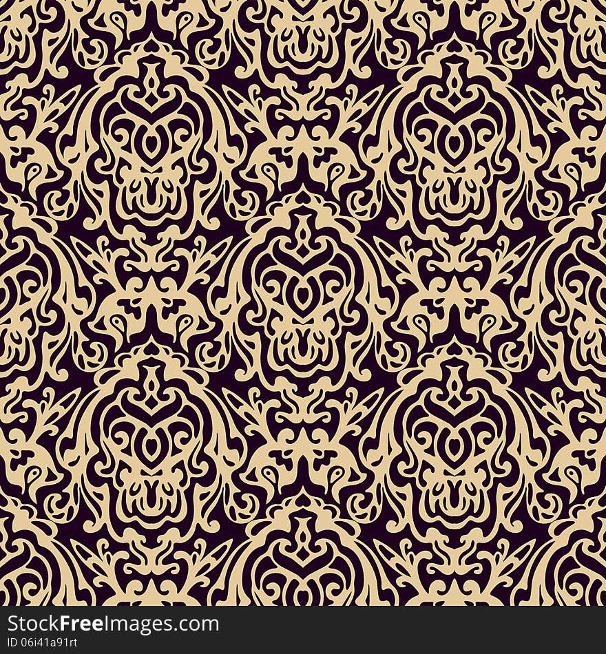 Damask seamless vector pattern luxury