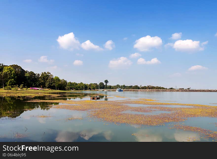 Beautiful lake with white cloud. Beautiful lake with white cloud