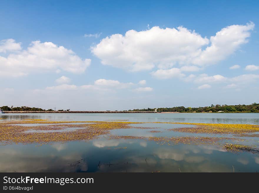 Beautiful lake with white cloud. Beautiful lake with white cloud