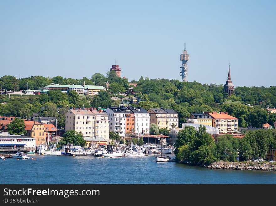 Scenic summer panorama of Stockholm, Sweden. Scenic summer panorama of Stockholm, Sweden