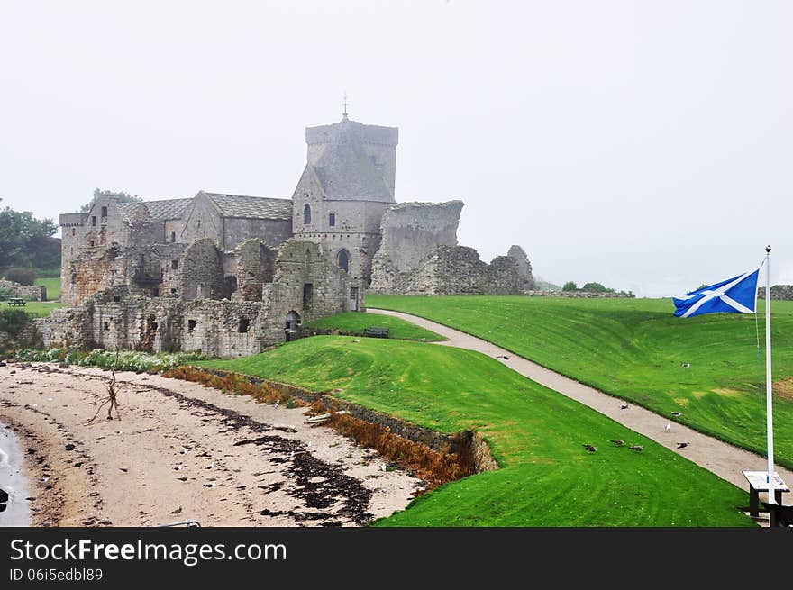 Scotland Inchcolm island abbey landscape. Scotland Inchcolm island abbey landscape