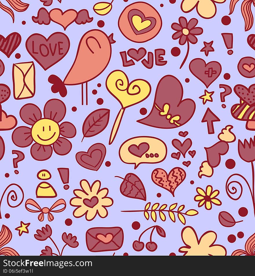 Cute doodles sweet seamless pattern. Cute doodles sweet seamless pattern