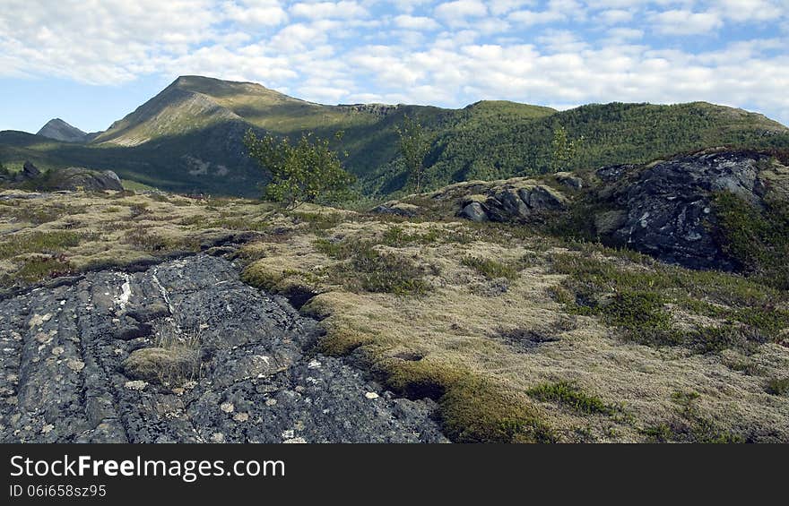 Shade on countryside landforms in outdoor scene. Shade on countryside landforms in outdoor scene