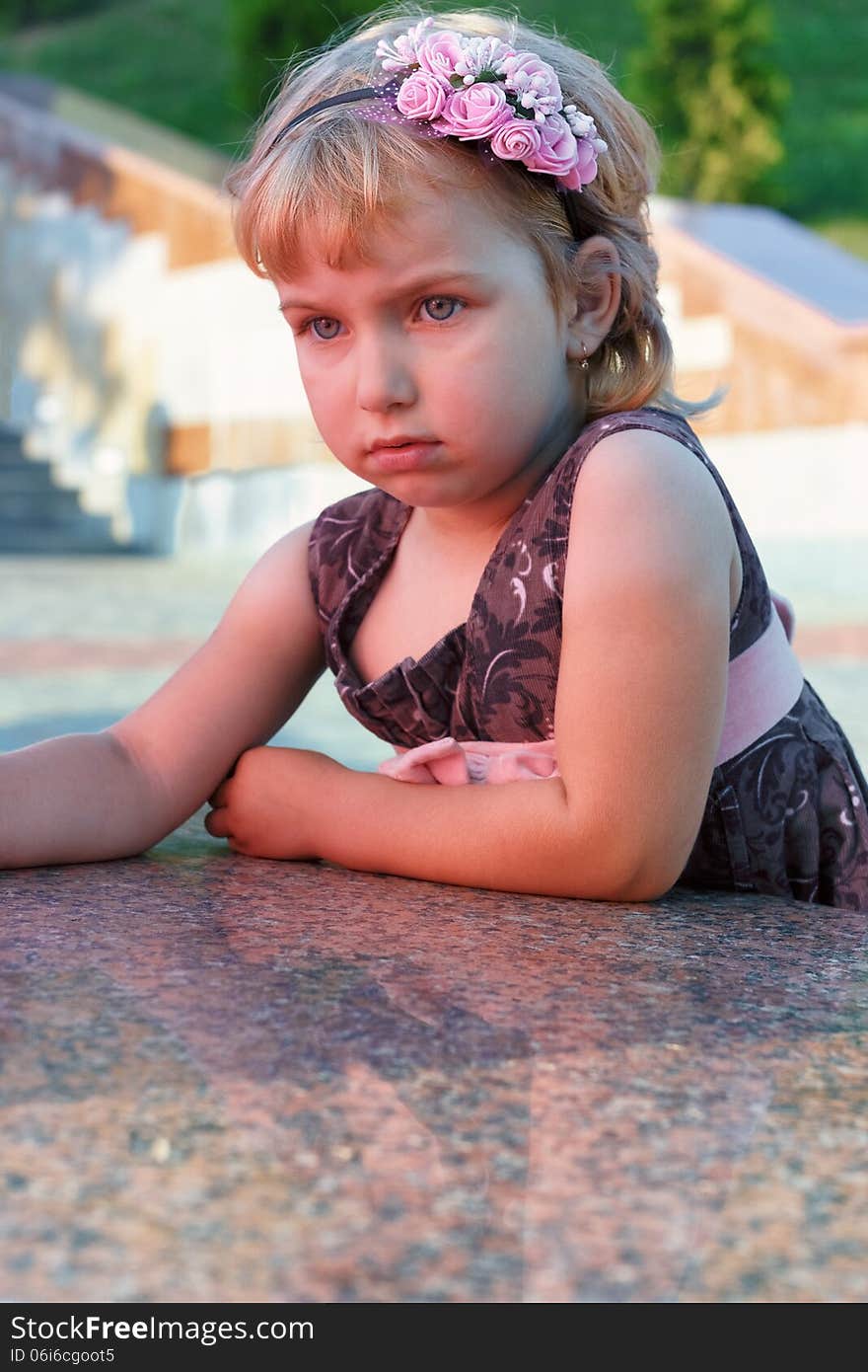 Portrait Of The Girl On The Granite Embankment.