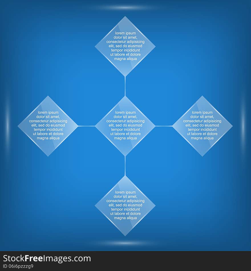 Glass square infographic template for presentation, eps 10 illustration