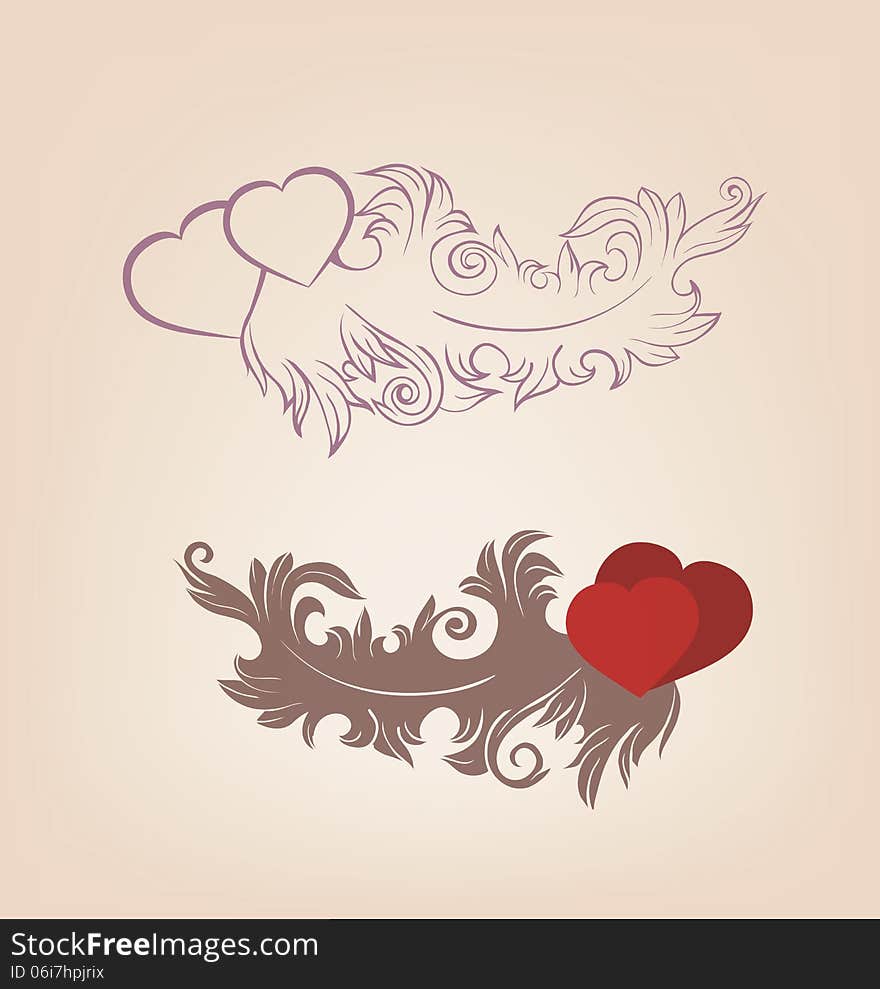 Valentines Background Heart Floral Motif