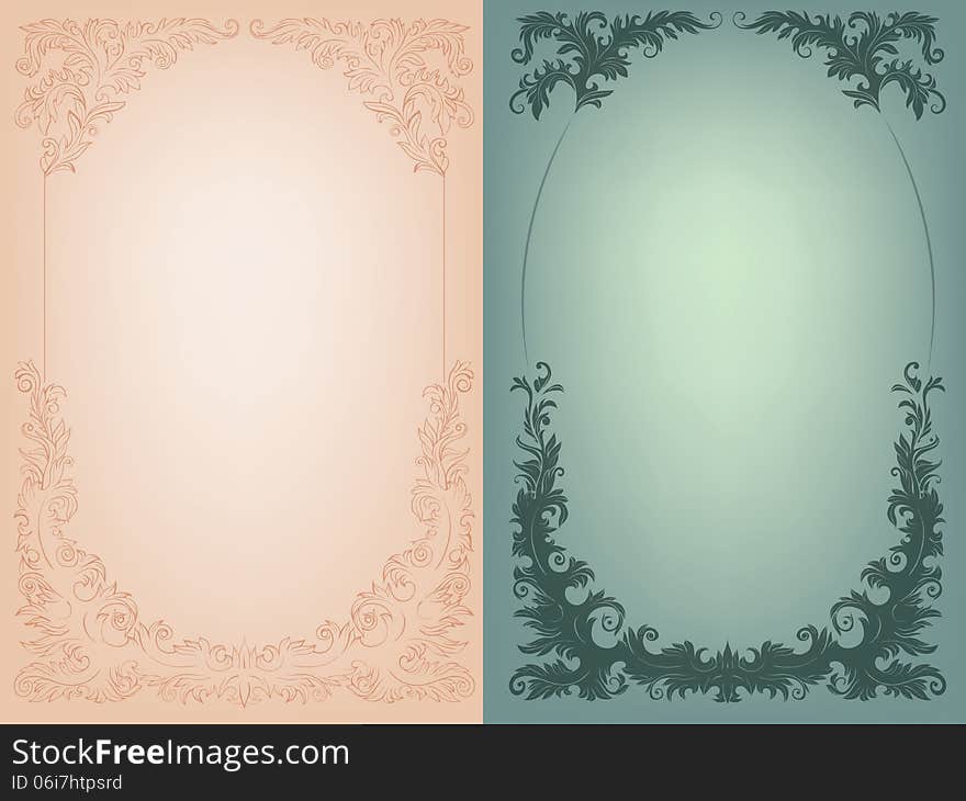 Vintage background  rich baroque decoration