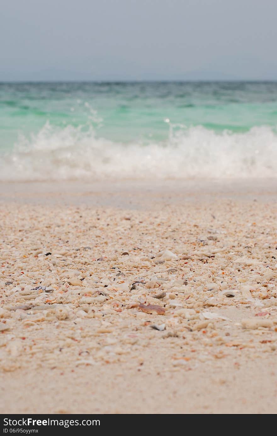 Beach sand and sea water