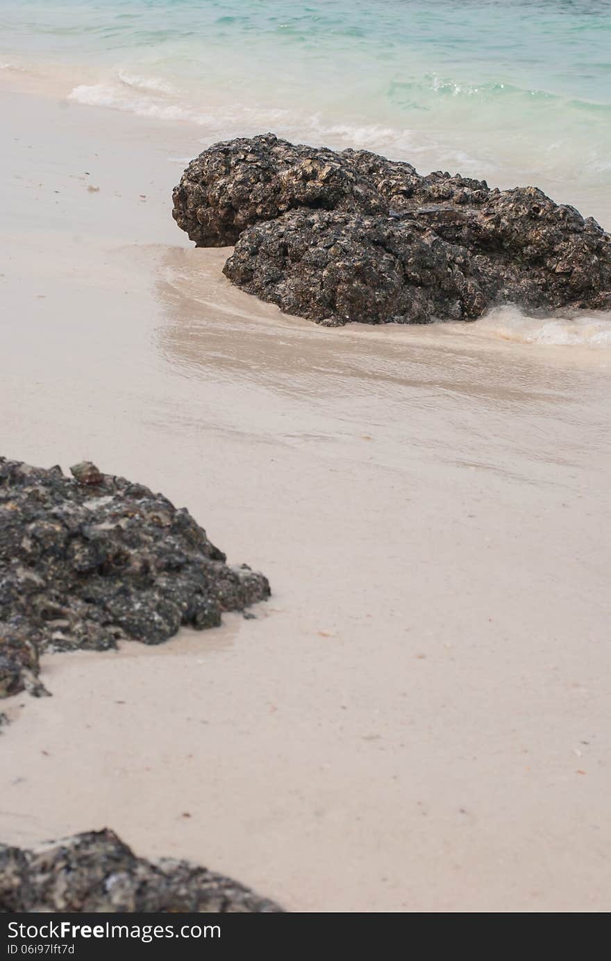 Beach sand and sea water