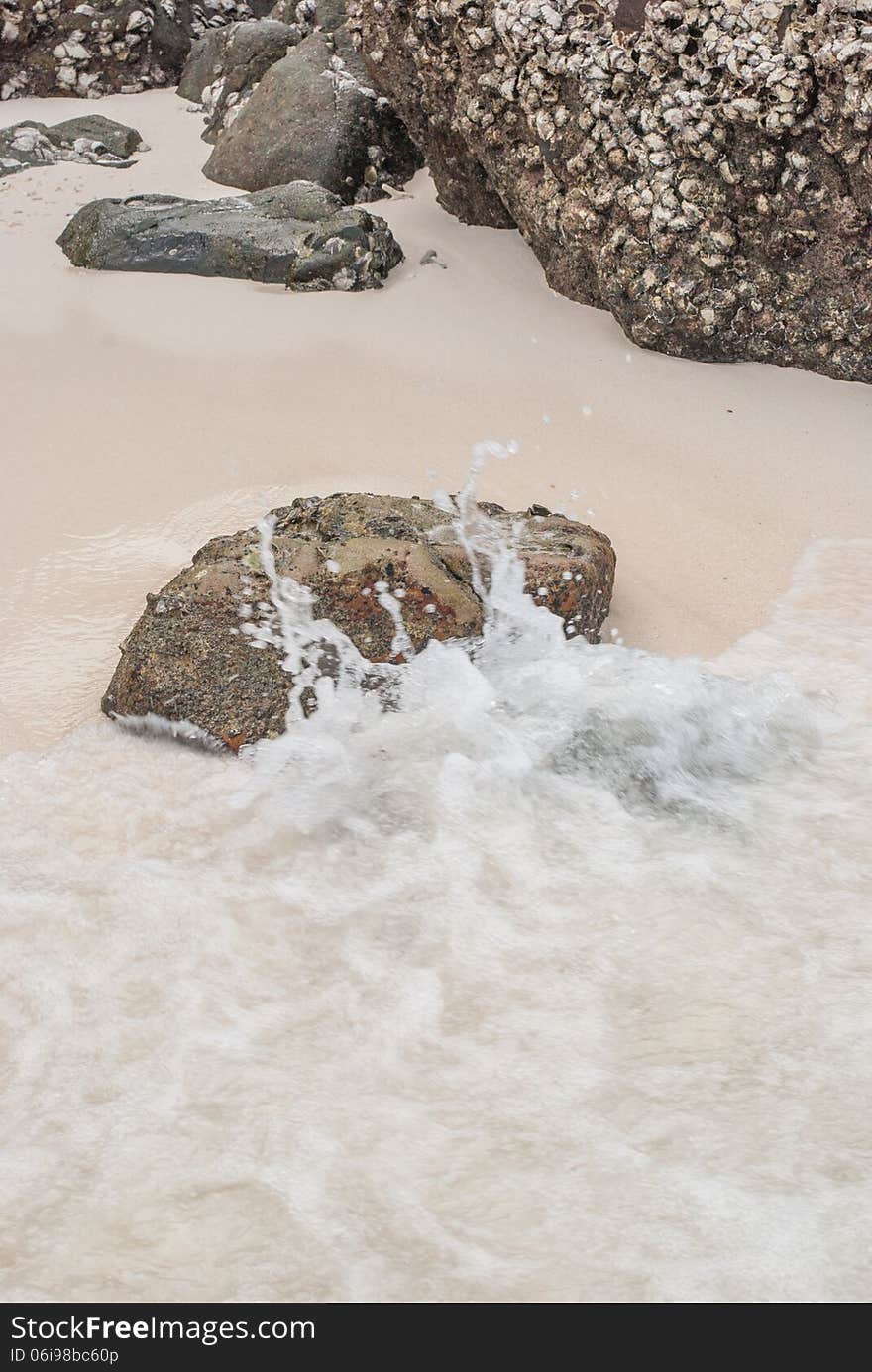 Beach sand and sea water