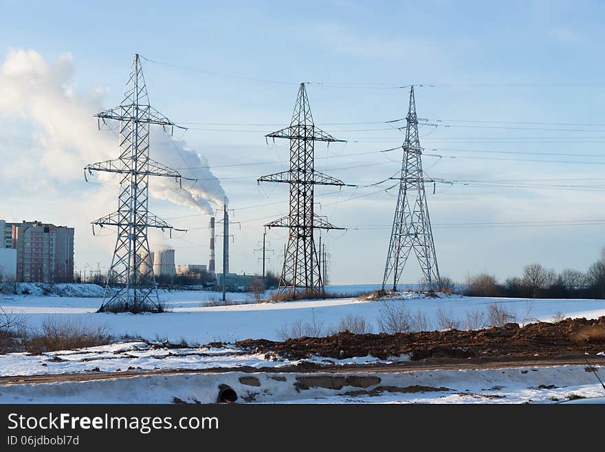 Electricity pylons