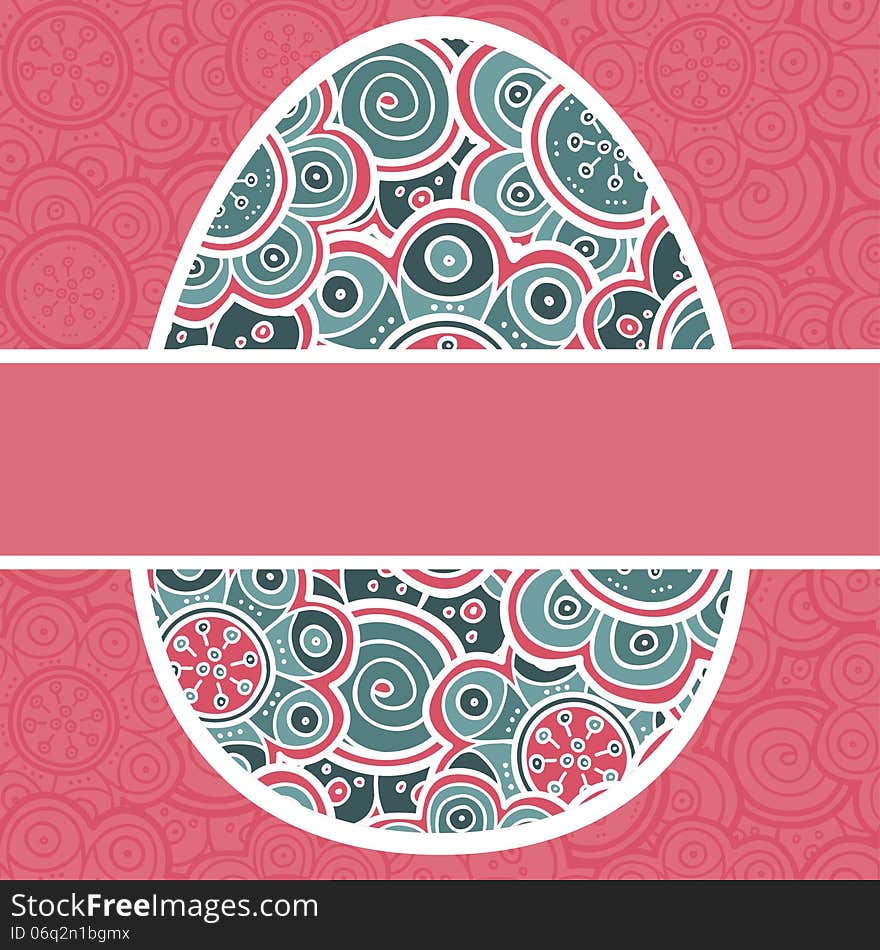 Template greeting card. Easter egg.