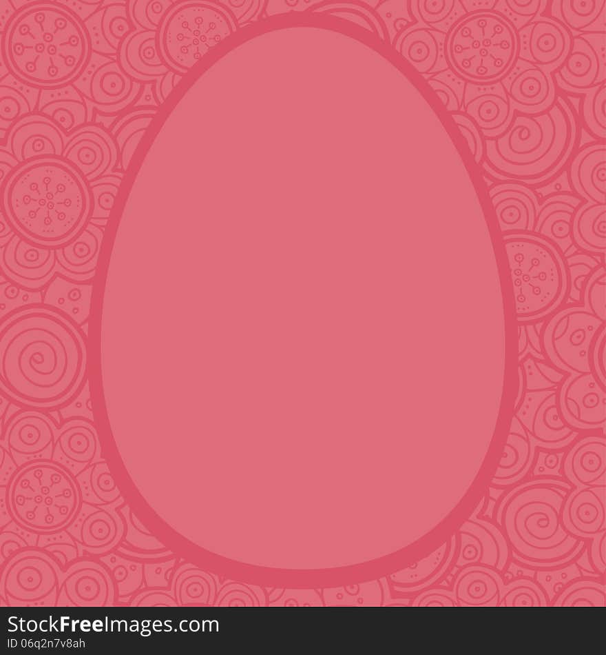 Template greeting card. Easter egg.