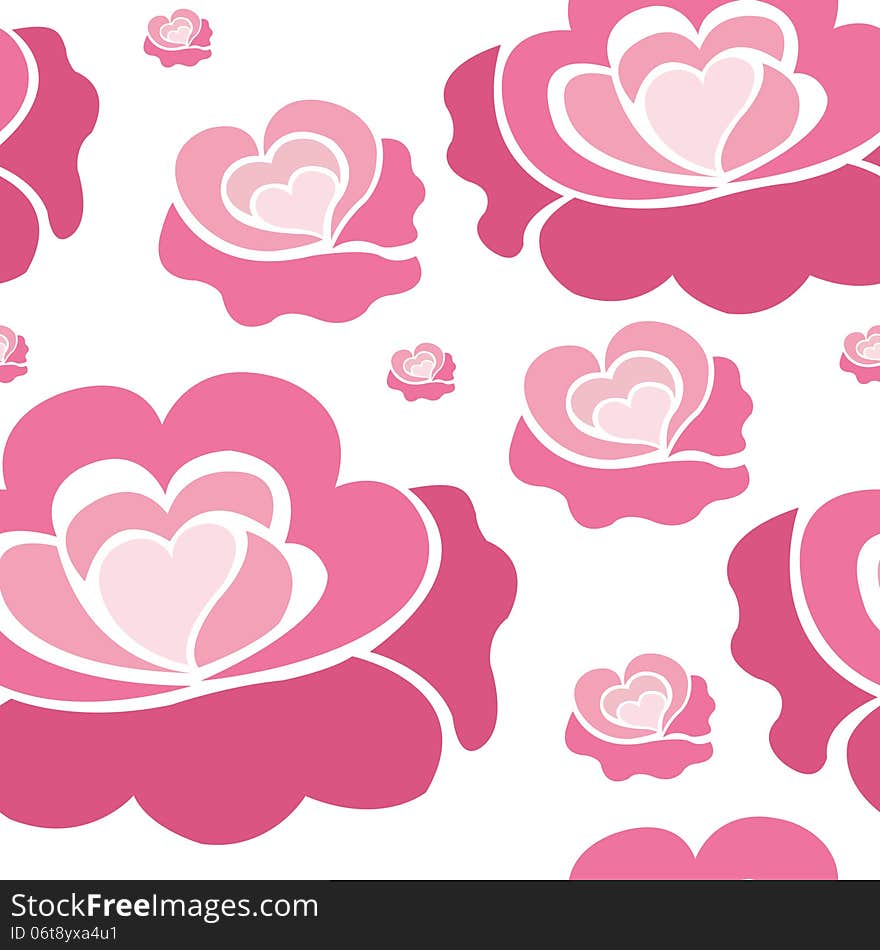 Pink roses pattern for either print or web products