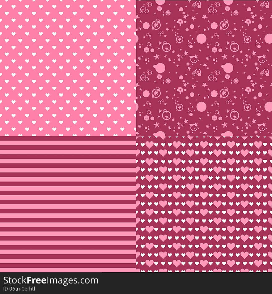 Set of romantic patterns