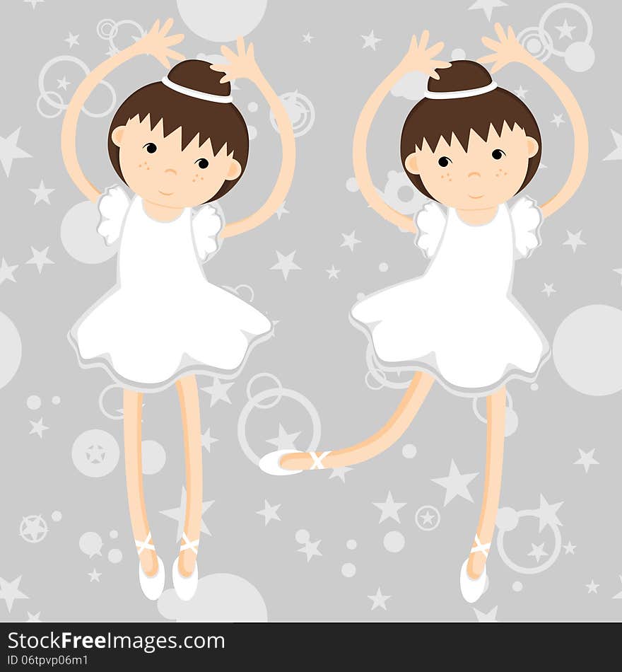 Vector set of beautiful dancers. Vector set of beautiful dancers