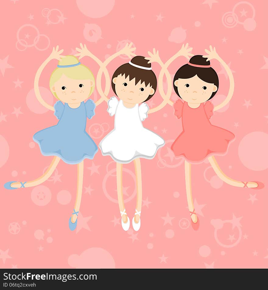 Vector set of beautiful dancers. Vector set of beautiful dancers