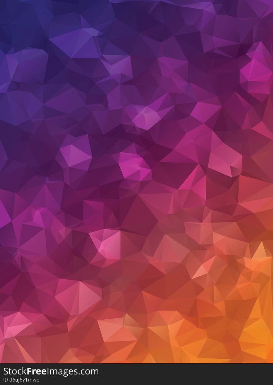 Abstract purple, orange geometric background with triangles. Abstract purple, orange geometric background with triangles.