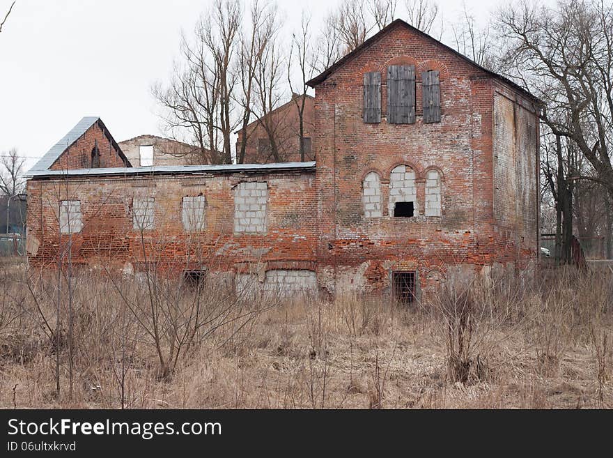 Deserted mill in Minsk city park Loshitsa