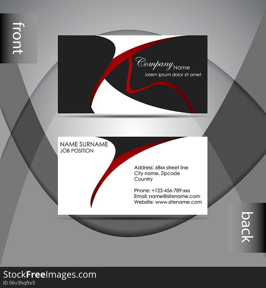 Business Card Template Or Visiting Card Set