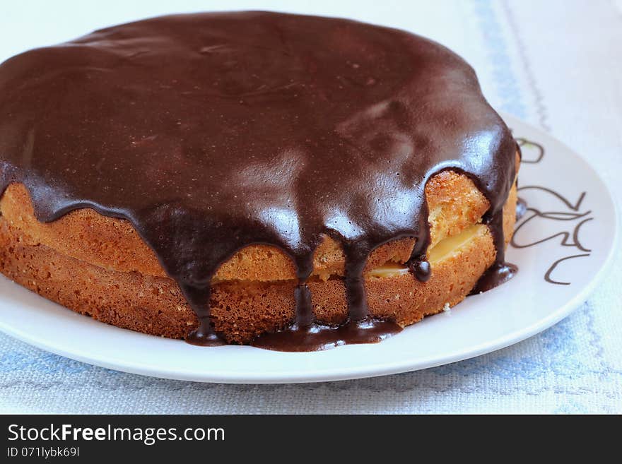 Boston Cream Pie on the table