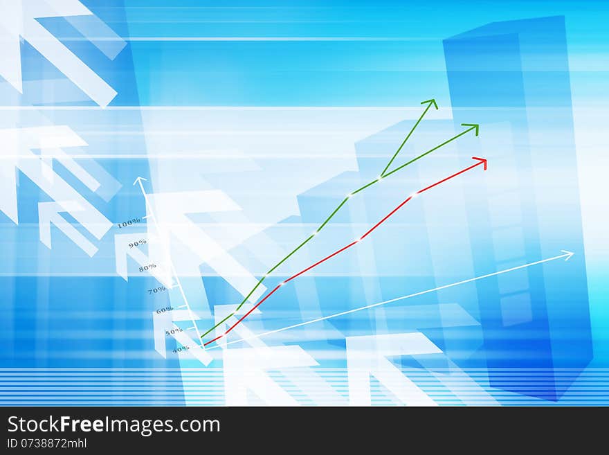 Abstract Financial Concept Background With Chart,Graph,And Arrows