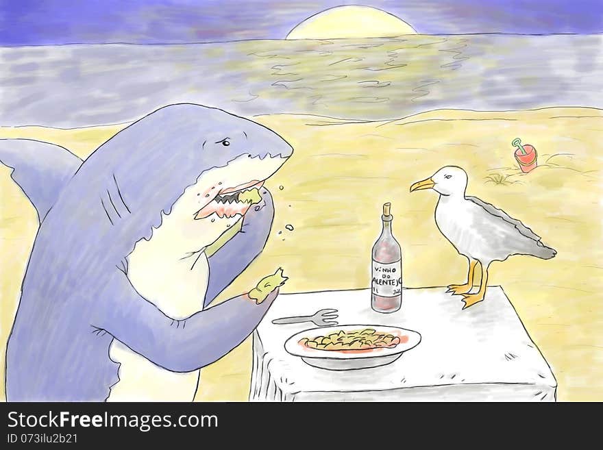 Shark eating