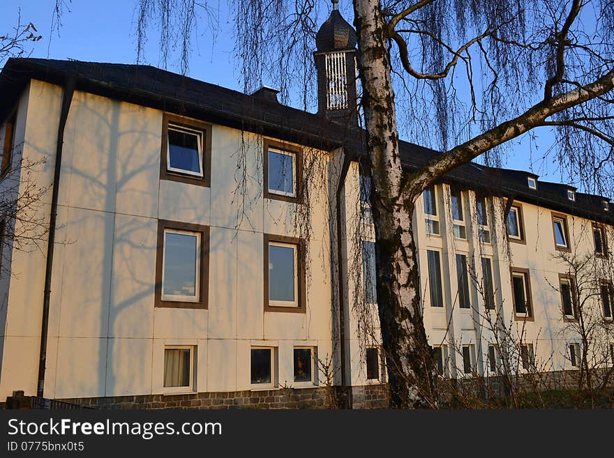 The building of modern German monastery. The building of modern German monastery