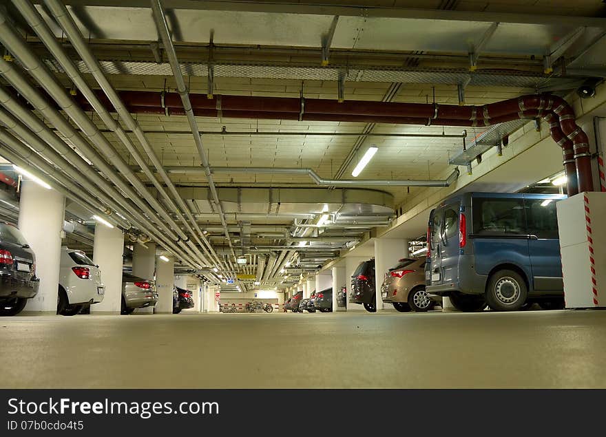 German Underground parking of the mall