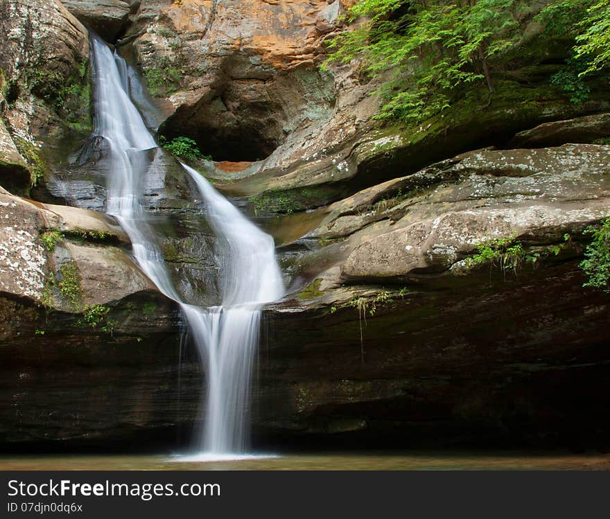 A snapshot of Cedar Falls in Hocking Hills State Park in July.