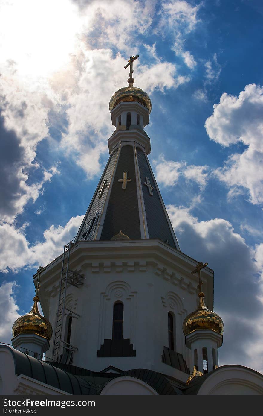 Church Of St. Alexander Nevsky With The Cloudy Sky