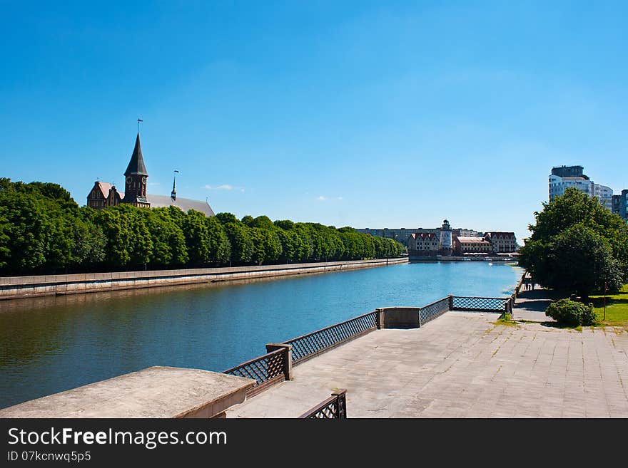 City waterfront on sunny summer day. City waterfront on sunny summer day