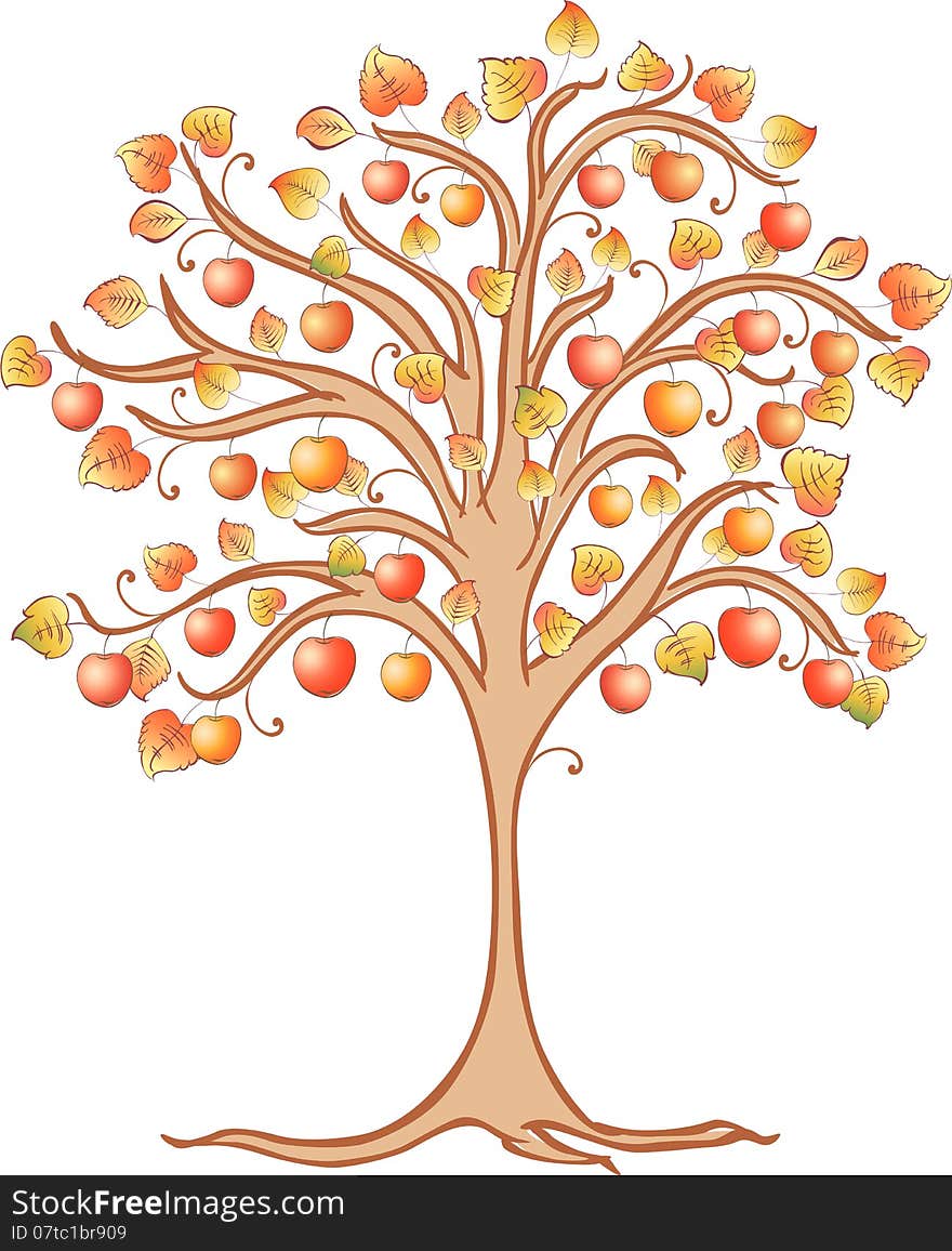 VVr image of a decorative apple tree.