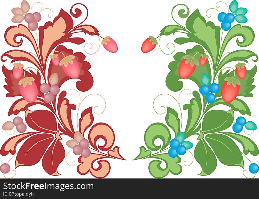 Vector image of the decorative bouquet of the forest berries. Vector image of the decorative bouquet of the forest berries.