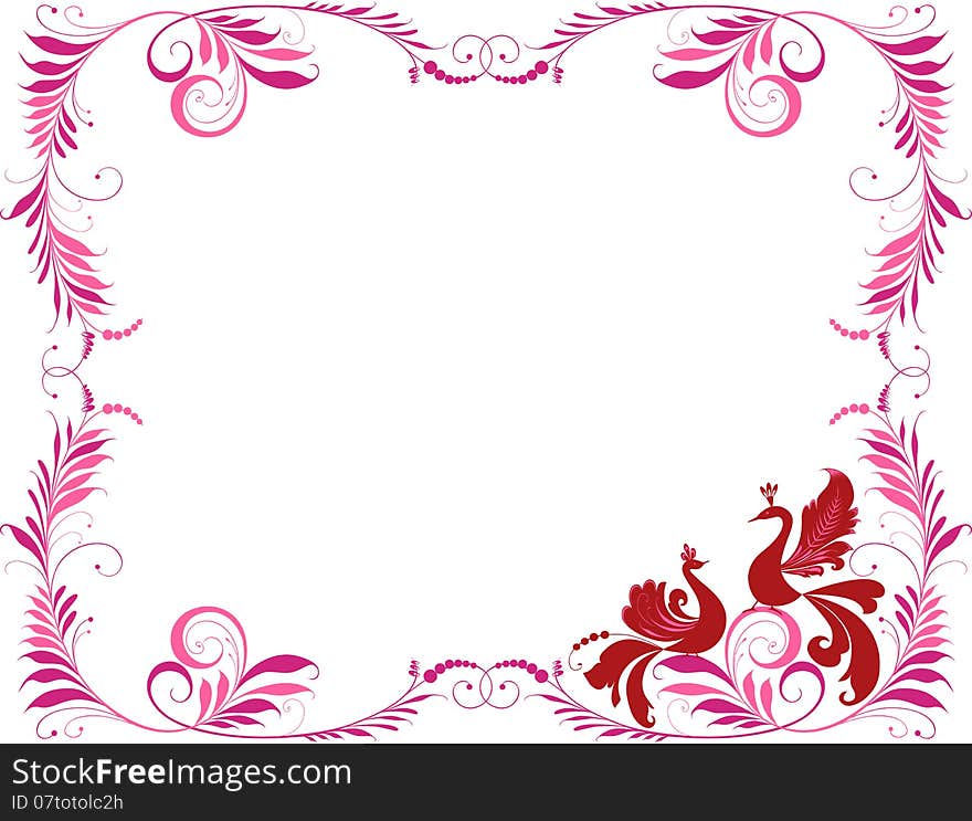 Decorative frame with two birds