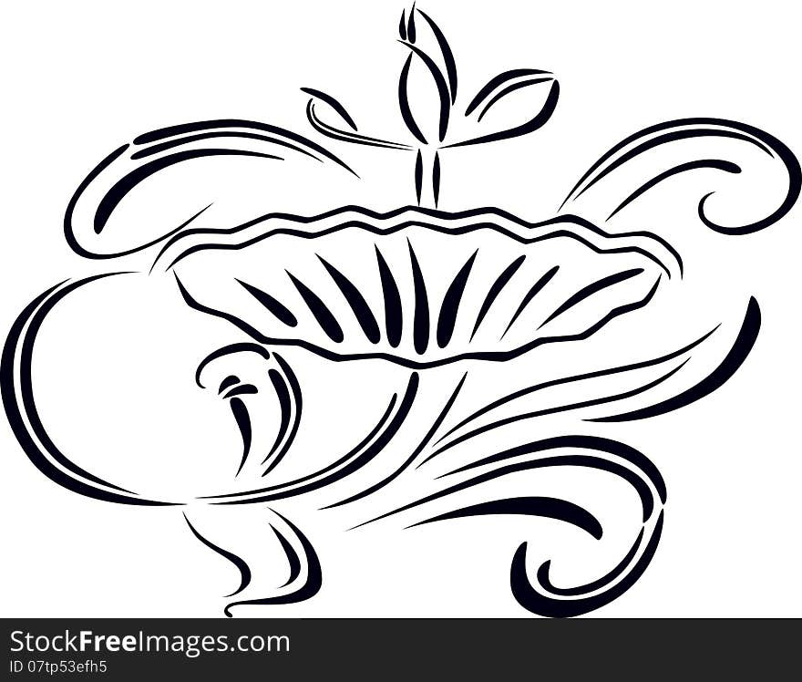 Vector image of a decorative vintage flower. Vector image of a decorative vintage flower.