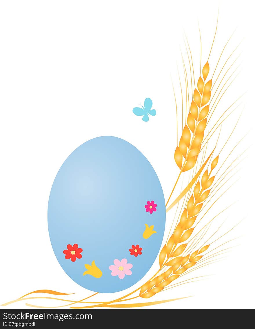 Vector image of the easter egg with the wheat. Vector image of the easter egg with the wheat.