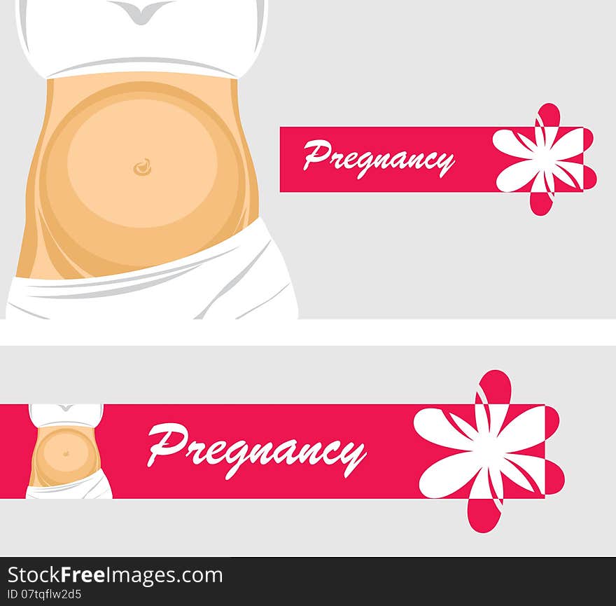 Pregnancy. Banners for design. Illustration