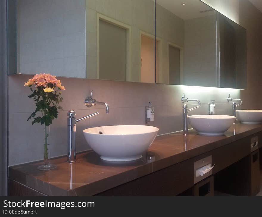 The interior of a hotel bathroom. The interior of a hotel bathroom